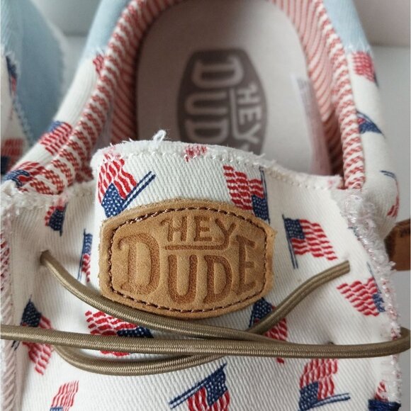 NWT Hey Dude Wally Americana Patriotic Slip On Sneaker Sz 11 - Picture 8 of 11